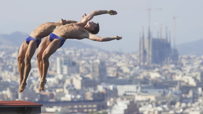 Karriereende von Wasserspringer Hausding: Patrick Hausding and Sascha Klein bei der WM 2013 in Barcelona.