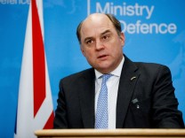 FILE PHOTO: British Defence Secretary Wallace and Ukrainian Defence Minister Reznikov hold a news conference in London