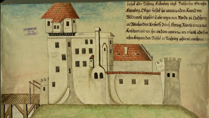 Heimatforschung: Diese Darstellung aus dem 19. Jahrhundert zeigt eine Skizze des Schlosses oder der Festung Kaltenberg bei Pallhausen.