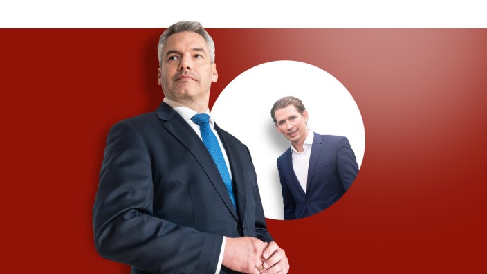 Österreich: Der ÖVP-Vorsitzende und sein Vorgänger: Karl Nehammer und Sebastian Kurz.