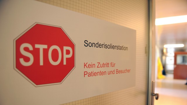 Erster Virus-Fall in Deutschland: Der Eingang zur Isolierstation im Klinikum Schwabing.
