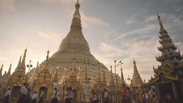 Die Shwedagon-Pagode im heutigen Yangun.