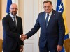 Hat von der EU wenig zu fürchten: der bosnische Serbenführer Milorad Dodik (rechts); hier mit Charles Michael, Präsident des Europäischen Rates.