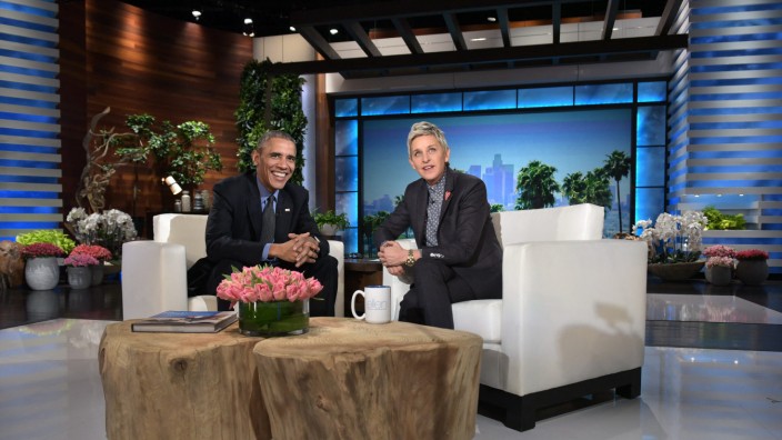 Letzte Folge der "Ellen DeGeneres Show": Ausgetanzt: Ellen DeGeneres brachte in ihrer Show auch Barack Obama zum Tanzen und Reden.