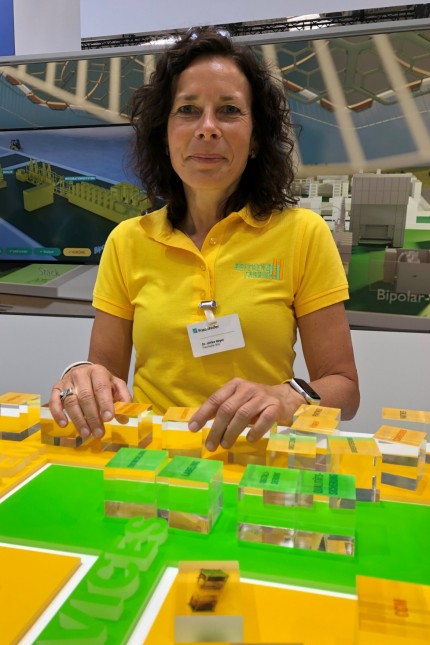 Energiewende: Fraunhofer-Wissenschaftlerin Ulrike Beyer zeigte bei der Hannover Messe ihre Referenzfabrik für Wasserstoff.