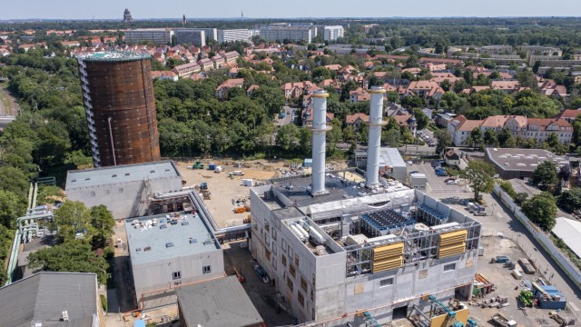 Energiewende: Das neue Kraftwerk der Leipziger Stadtwerke: Als eines der ersten in Deutschland ist es für die Verbrennung von Wasserstoff geeignet.
