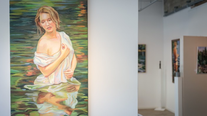 Kunst: Badende stehen im Mittelpunkt der neuen Ausstellung der Germeringer Galerie Frey mit Bildern von Michael Wörle.