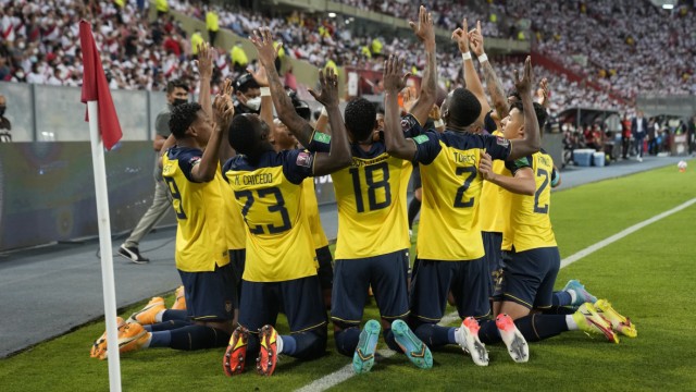 Internationaler Fußball: Womöglich zu früh gefreut: Mit der Endrunde in Katar hat sich Ecuadors Nationalteam zum vierten Mal für eine WM qualifiziert - nun könnte ihm der Startplatz aberkannt werden.