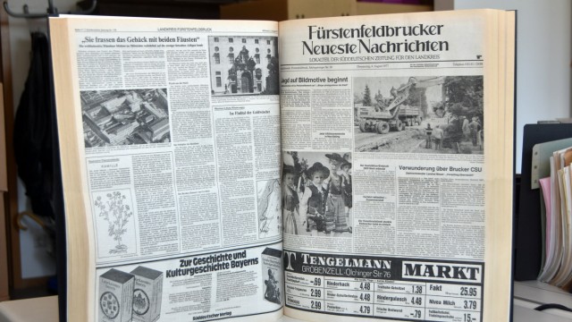 Ortsgedächtnis: SZ-Serie, Folge 2: Auch Zeitungen kommen ins Archiv: die Ausgabe der Fürstenfeldbrucker SZ vom 4. August 1977.