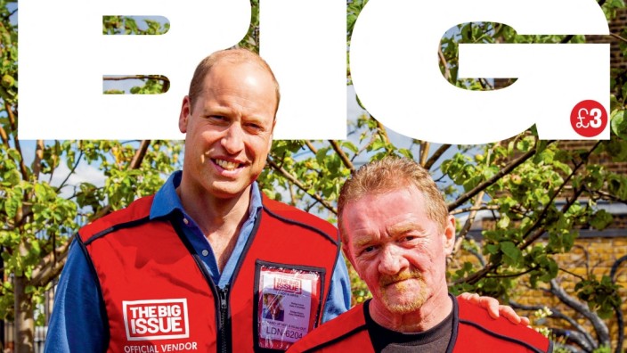 Leute: Prinz William auf dem Cover des britischen Obdachlosenmagazins "The Big Issue".