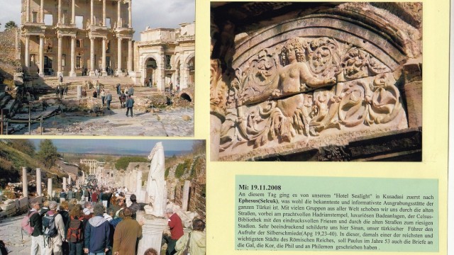 Erwachsenenbildung im Landkreis: Eine Seite aus dem Reisetagebuch von Klemens Siebert als Erinnerung an die Studienfahrt nach Ephesus 2008.