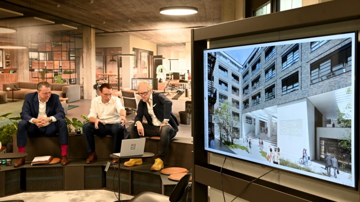 Obersendling: Von den Marktchancen überzeugt: Jens Laub von Optima Aegidius, Hans Hammer und Architekt Fabian Ochs (von links).