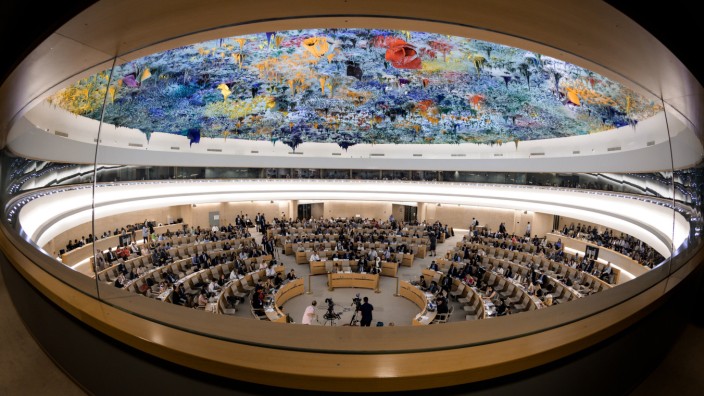 Genf: Quatschbude oder segensreiche Einrichtung? Sitzungssaal des UN-Menschenrechtsrats in Genf.