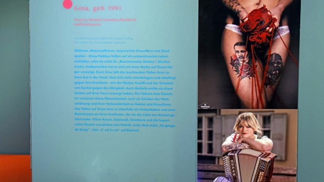 Tattoo-Ausstellung: Verbundenheit mit Heimat und Brauchtum und Symbol im Kampf gegen die eigene Krankheit sind die Tätowierungen von Gina.