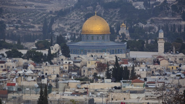 Naher Osten: Die Stadt, die diesmal nur das zweitwichtigste Reiseziel des US-Präsidenten ist: Jerusalem, Blick auf den Felsendom.