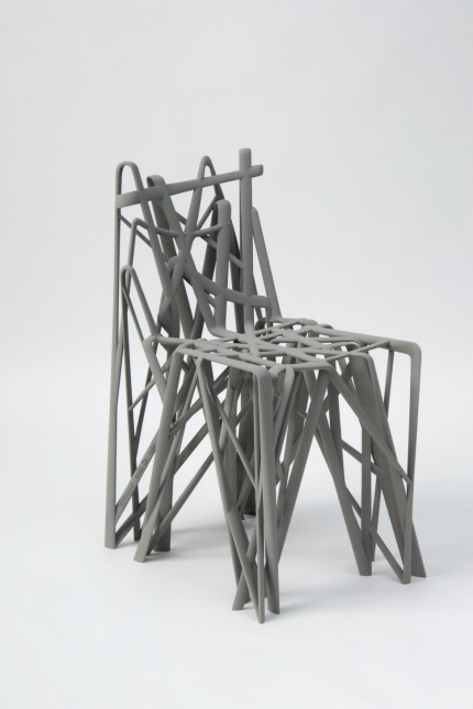 Designausstellung in der Pinakothek der Moderne in München: Ein Stuhl aus einem 3-D-Drucker: Patrick Jouins Entwurf Solid C2, 2004.