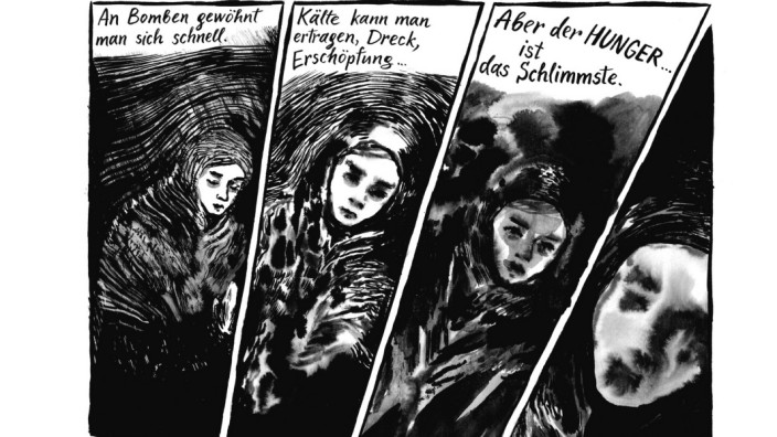 Graphic Novel aus Russland: "Der Hunger ist das Schlimmste": Walentina bei der Arbeit im Krankenhaus während der Blockade Leningrads (Ausschnitt aus "Surwilo").