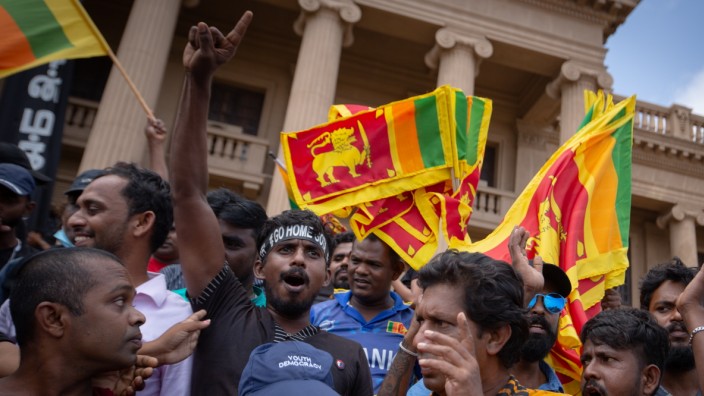 Sri Lanka: Am Mittwoch protestieren Demonstranten in Colombo friedlich gegen die Präsidentschaft von Ranil Wickremesinghe.