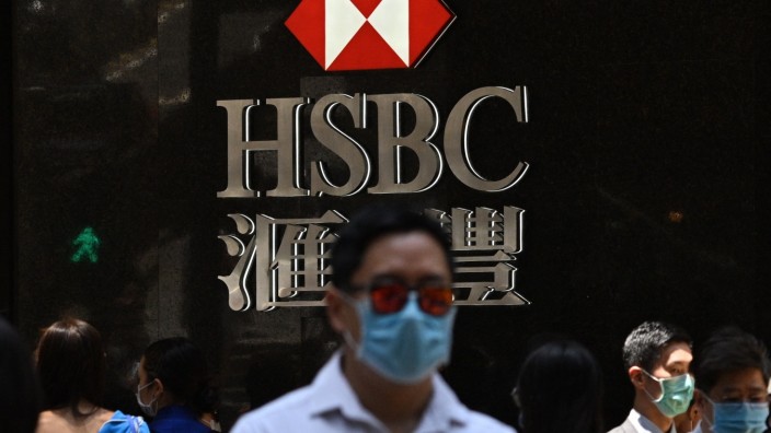 China: HSBC-Filiale in Hongkong: Die Bank unterstützte dort 2020 die neuen antidemokratischen Sicherheitsgesetze.