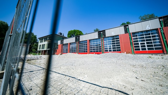 Wettbewerb: Die Baustelle des Feuerwehrneubaus nahe der Amperstraße in Emmering.