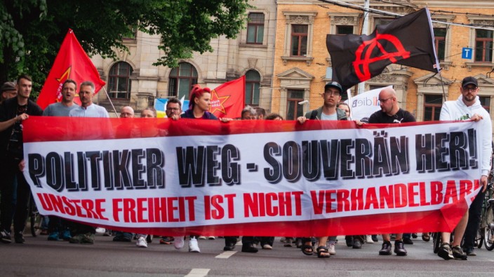 Ostdeutschland: Impfgegner demonstrieren im Mai 2022 in Leipzig.