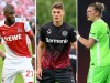 Collage: Anthony Modeste (Köln), Patrik Schick (Leverkusen), Alexandra Popp (Wolfsburg)
Format: 3-2
