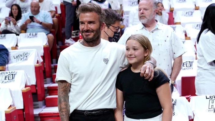 Leute: David Beckham mit seiner Tochter Harper Seven Beckham.