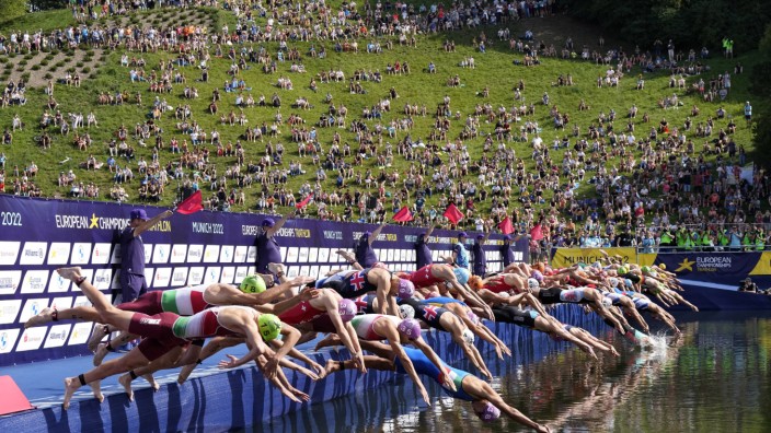 European Championships: Den besten Blick auf die Königsdisziplin des Ausdauersports gibt es am Olympiaberg.