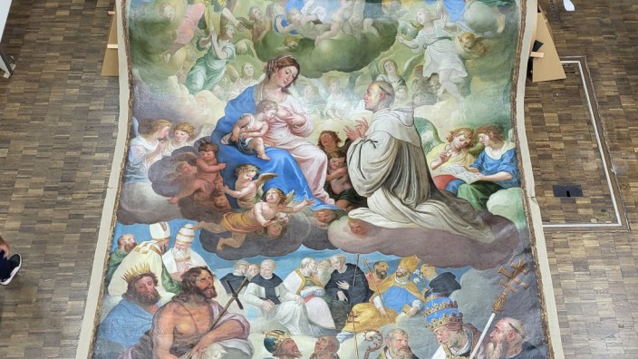 Aldersbach: Das 400 Jahre alte Gemälde zeigt im Hauptmotiv eine Maria lactans, die den Zisterzienser-Heiligen Bernhard von Clairvaux mit der Milch der Weisheit nährt.