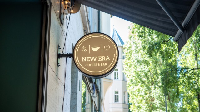 Café New Era: Zweig, Tasse, Herz - das Logo des New Era soll den Spirit des Cafés widerspiegeln.