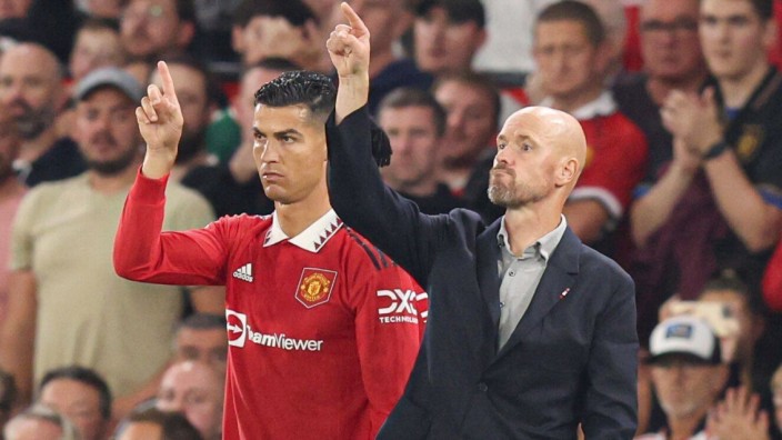 Cristiano Ronaldo bei Manchester United: Wollen sie dasselbe, oder sieht das nur so aus? Ronaldo mit Trainer ten Hag.