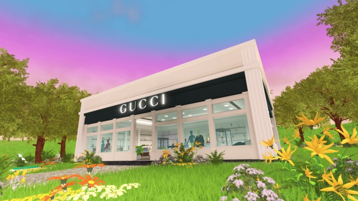 Mode im Metaverse: Schöne virtuelle Warenwelt: der Gucci-Store auf der Spiele-Plattform Roblox.