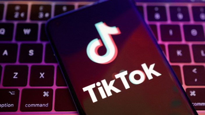 Soziale Medien: Logo der Tiktok-App: Die Plattform wird zu einer Frage der nationalen Sicherheit.