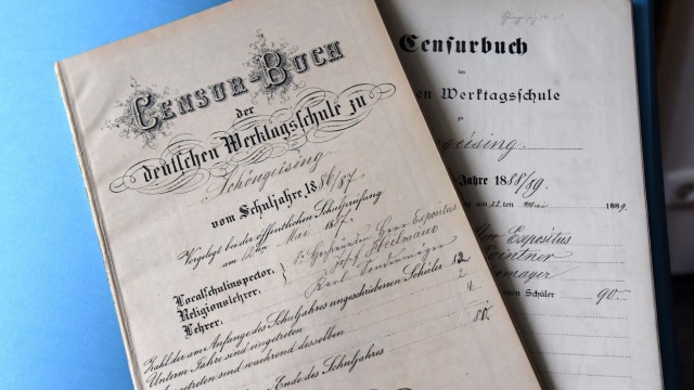 Ein Blick in die Archive: SZ-Serie: Aus dem Jahr 1886/87 stammt das "Censur-Buch" aus der "Deutschen Werktagsschule" in Schöngeising.