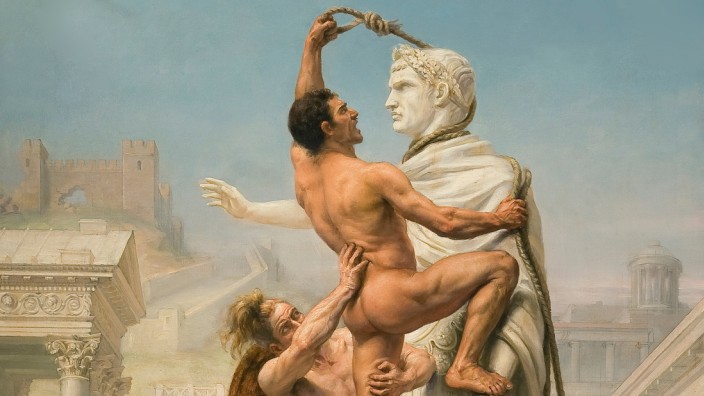 Historie: Visionen der Apokalypse: "Die Plünderung Roms durch die Barbaren im Jahr 410" (1890), Gemälde von Joseph-Noël Sylvestre, Öl auf Leinwand, Musée Paul Valéry, Sète.