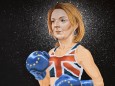 Liz Truss als Boxkämpferin auf einem Wandgemälde in Belfast