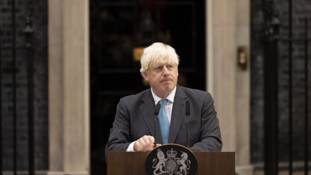 Regierungswechsel in Großbritannien: Boris Johnson bei seiner letzten Rede als britischer Premier in der Londoner Downing Street.