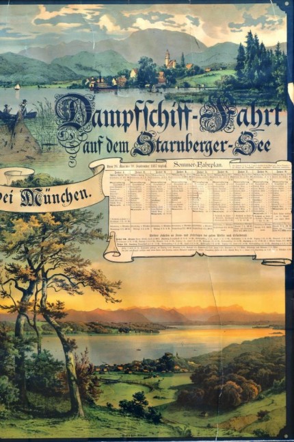 Die Sommermacher im Porträt: Damals wie heute ein Touristenziel: Ein historisches Plakat bewirbt die Dampfschifffahrt auf dem Starnberger See.