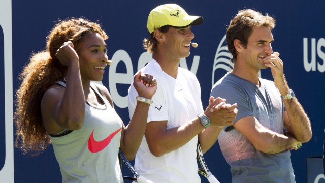 US Open: Ikonen bei der Arbeit: Serena Williams, Rafael Nadal, Roger Federer auf einem Foto von 2013.