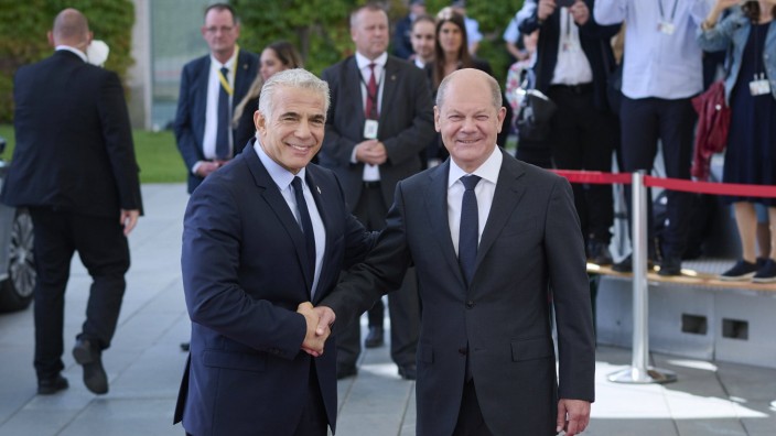 Bundeskanzler Olaf Scholz und Israels Ministerpräsident Jair Lapid