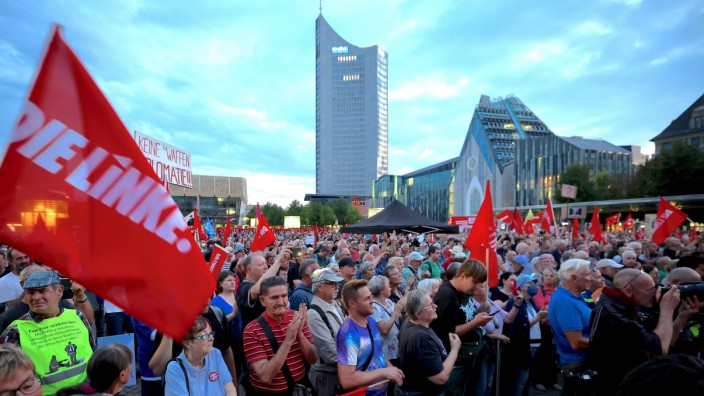 Heißer Herbst: Teilnehmer einer Demonstration gegen die Energie- und Sozialpolitik der Bundesregierung Anfang September in Leipzig.