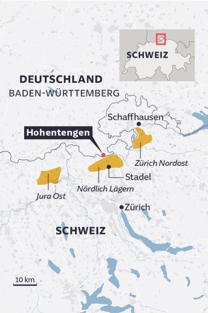 Atom-Endlager in der Schweiz: Digitale Aufbereitung der SZ-Grafik