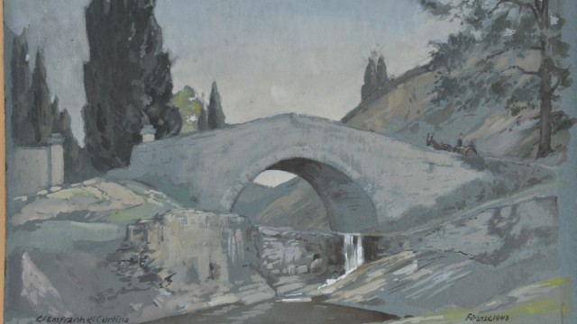 Ausstellung in Garmisch-Partenkirchen: Eines der letzten Bilder von Clemens Fränkel: die Brücke bei Florenz.