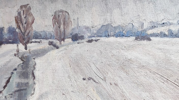 Im Sparkassensaal: Eine der vielen Winterlandschaften, die Hermann Winter so gerne, so oft und so vielfältig gemalt hat.