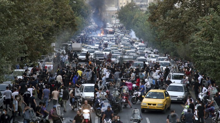 Proteste in Irans Hauptstadt Teheran nach dem Tod von Mahsa Amini.