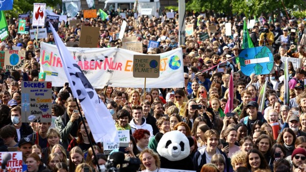 Climate activists, Fridays For Future and WWF supporters take to Berlin streets