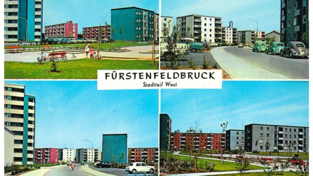 Olympia 1972: Das neue Bruck im Westen als Ansichtskartenmotiv vor 50 Jahren.