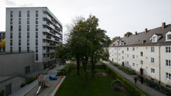 Stadtsanierung in Berg am Laim: Im Sanierungsgebiet entstanden 64 Wohnungen in vier Häusern.