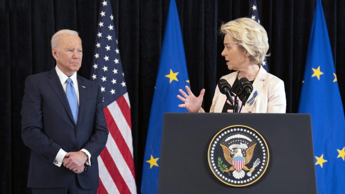 Datenschutz: Zwischen der EU und den Vereinigten Staaten wird seit Jahren gerungen um eine neue Datenschutzrichtlinie: US-Präsident Joe Biden und Kommissionspräsidentin Ursula von der Leyen.