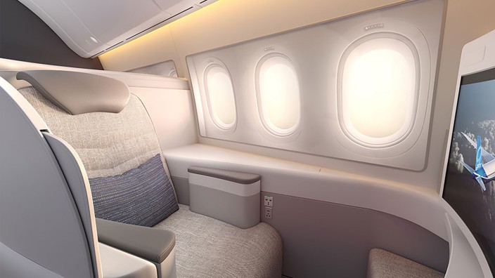 Lufthansa: Lufthansa will seine Kabinen in den kommenden Jahren modernisieren. Im Bild das Interieur in einer Boeing "777X".